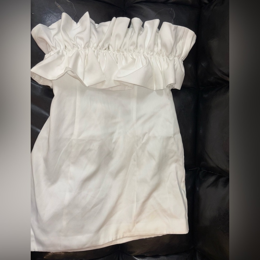DO+BE White Ruffle Dress Mini Wedding Reception Party